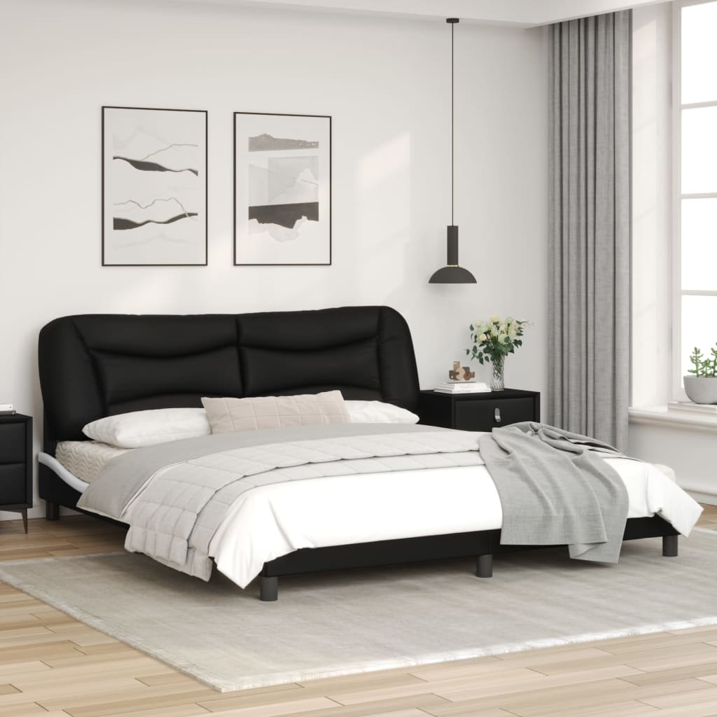 Bedframe met hoofdbord kunstleer 90x190 cm