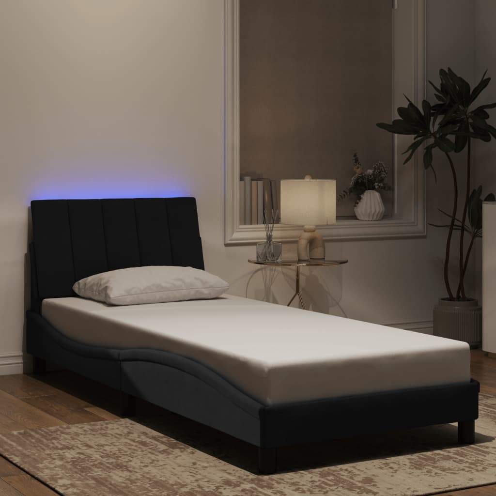 Bedframe met LED-verlichting fluweel 90x190 cm