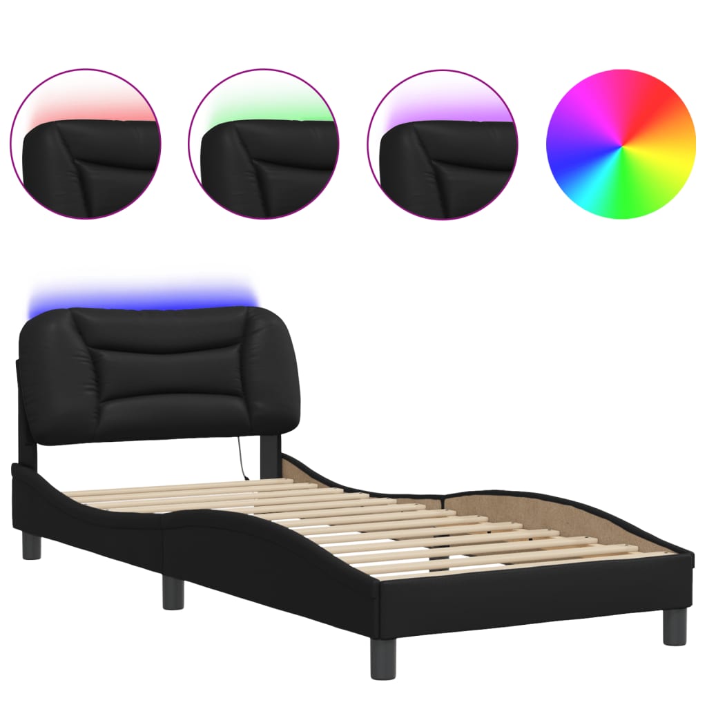 Bedframe met LED-verlichting kunstleer 180x200 cm