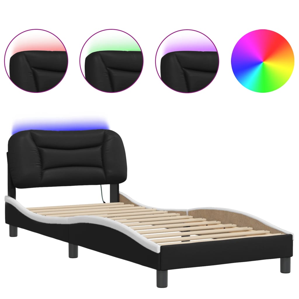 Bedframe met LED-verlichting kunstleer 180x200 cm