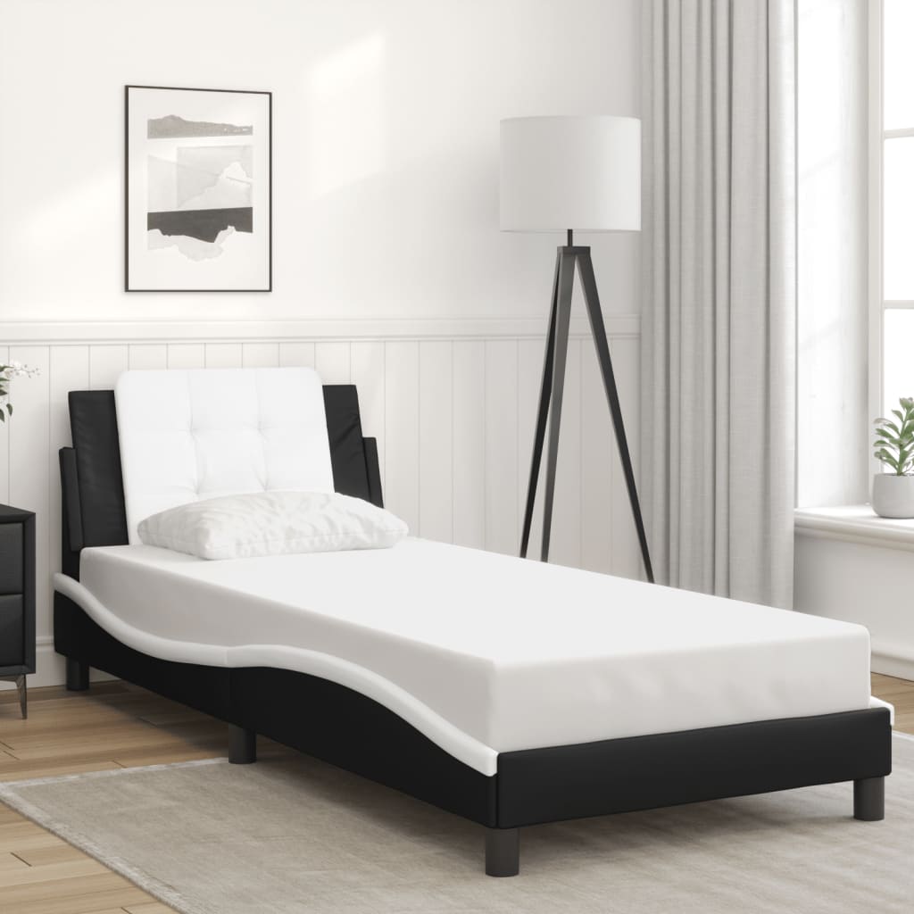 Bedframe met LED-verlichting kunstleer 90x190 cm