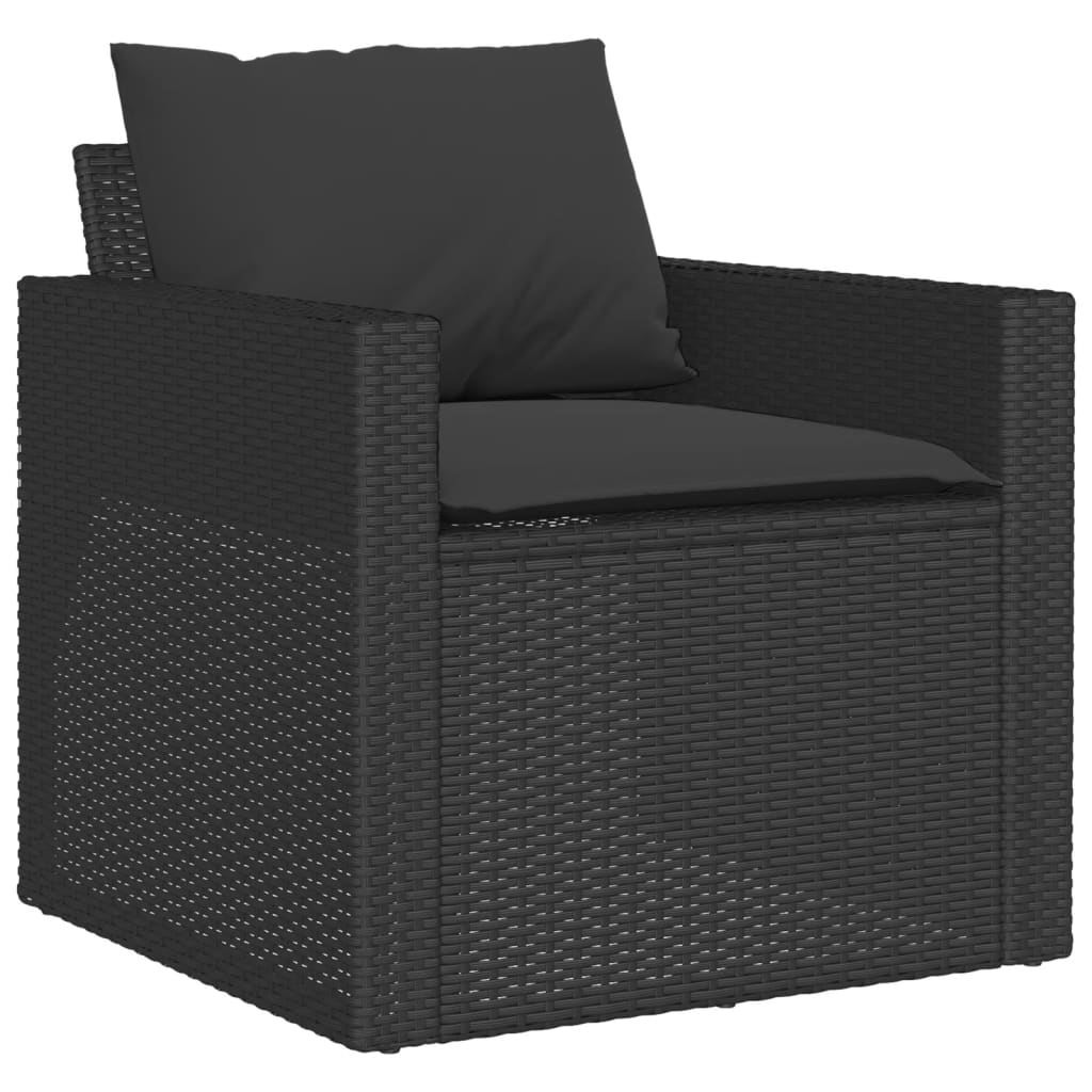 6-delige Loungeset met kussens poly rattan