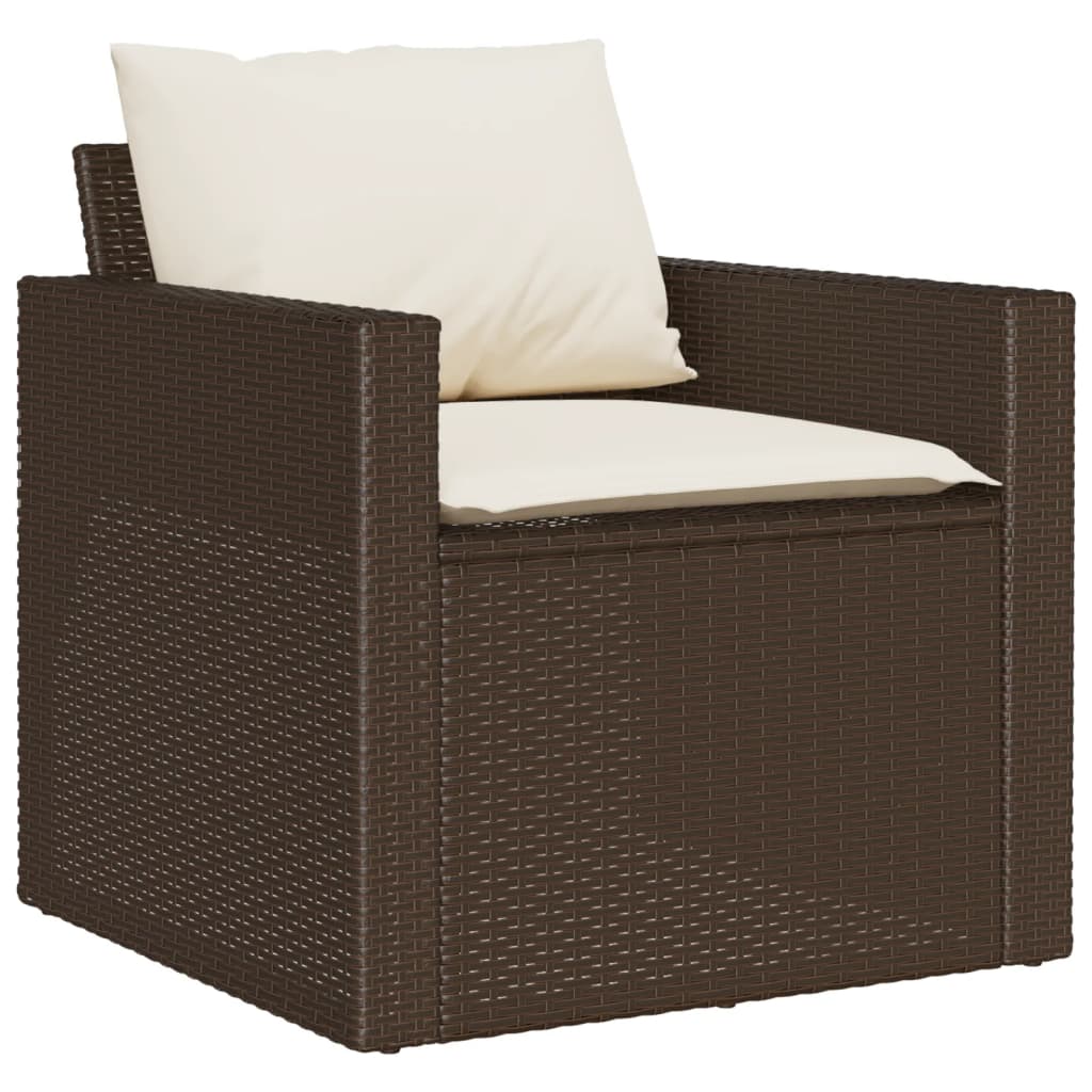 6-delige Loungeset met kussens poly rattan