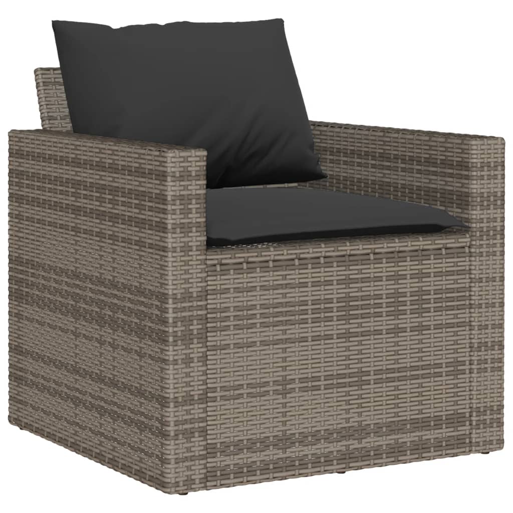 6-delige Loungeset met kussens poly rattan