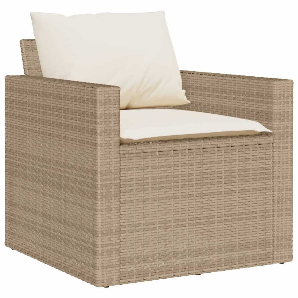 6-delige Loungeset met kussens poly rattan