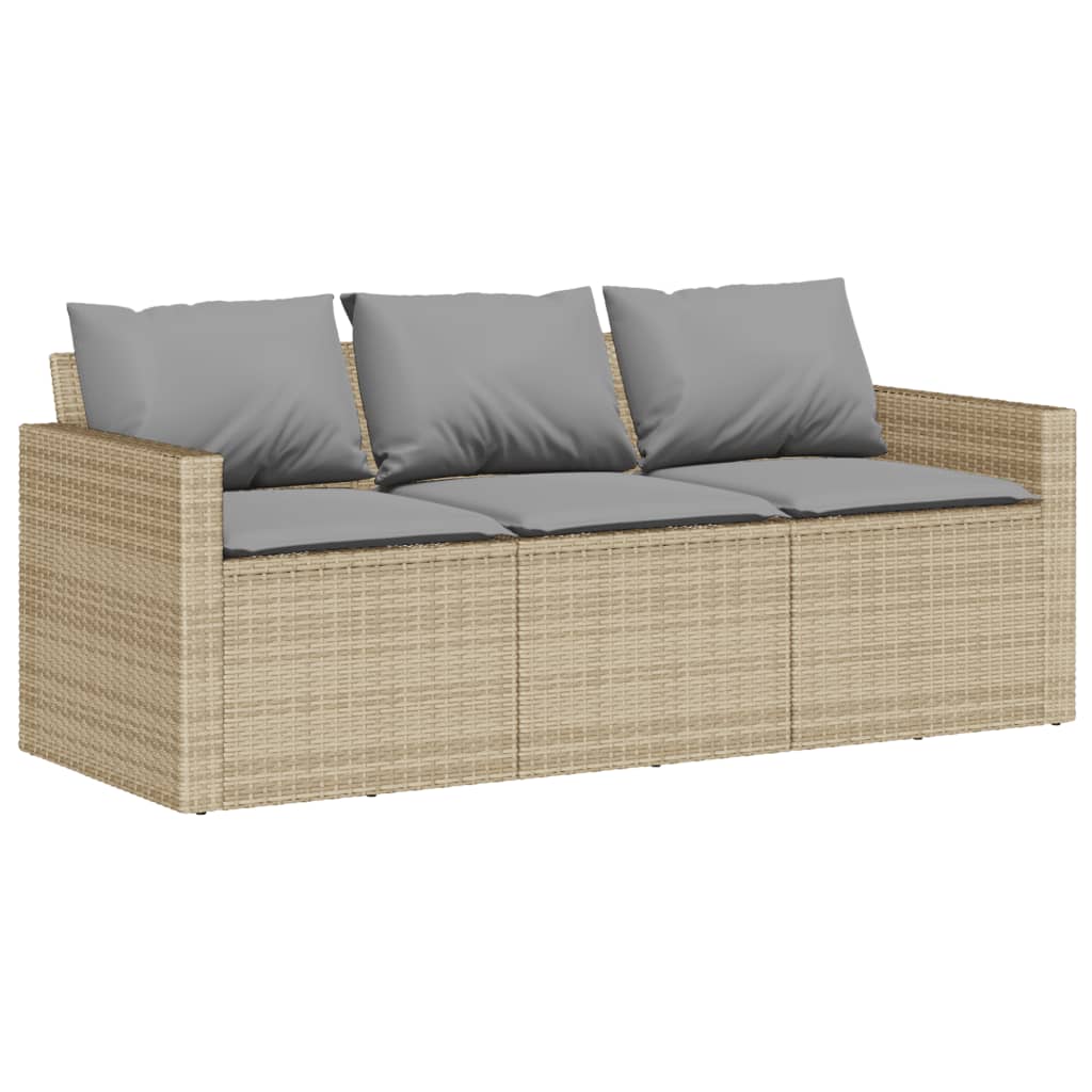 6-delige Loungeset met kussens poly rattan