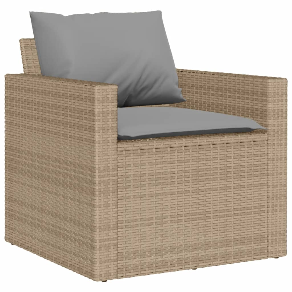 6-delige Loungeset met kussens poly rattan