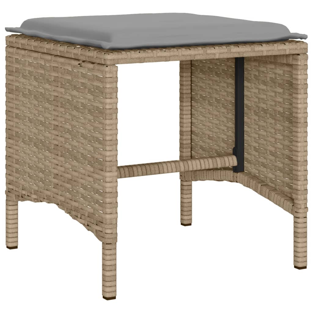 6-delige Loungeset met kussens poly rattan