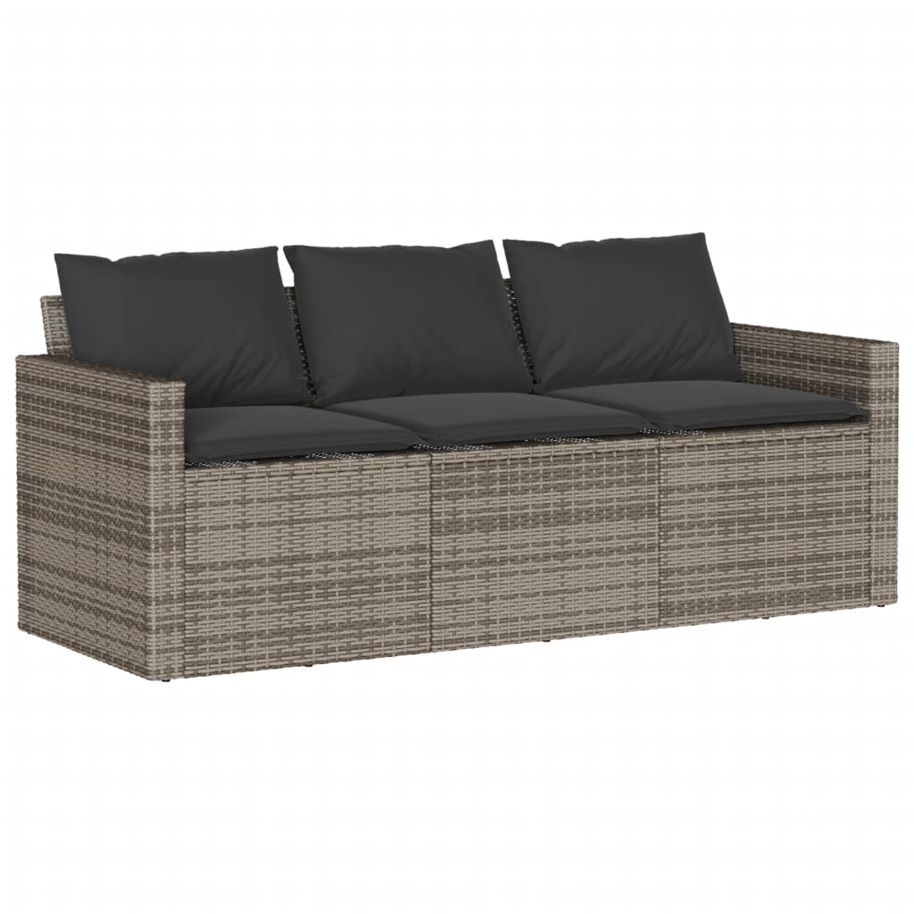 6-delige Loungeset met kussens poly rattan