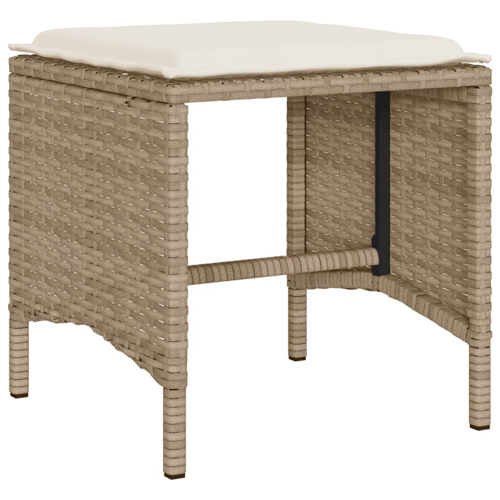 6-delige Loungeset met kussens poly rattan