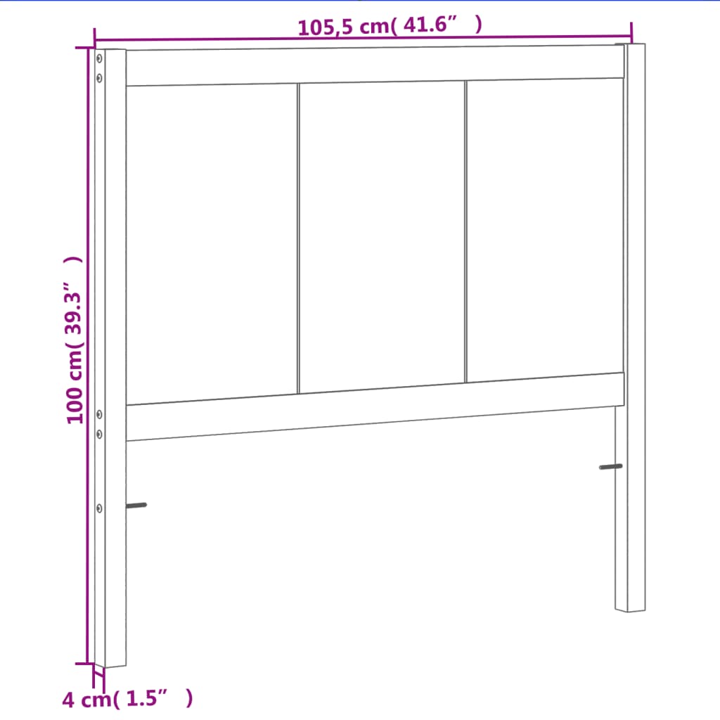 Hoofdbord 80,5x4x100 cm massief grenenhout