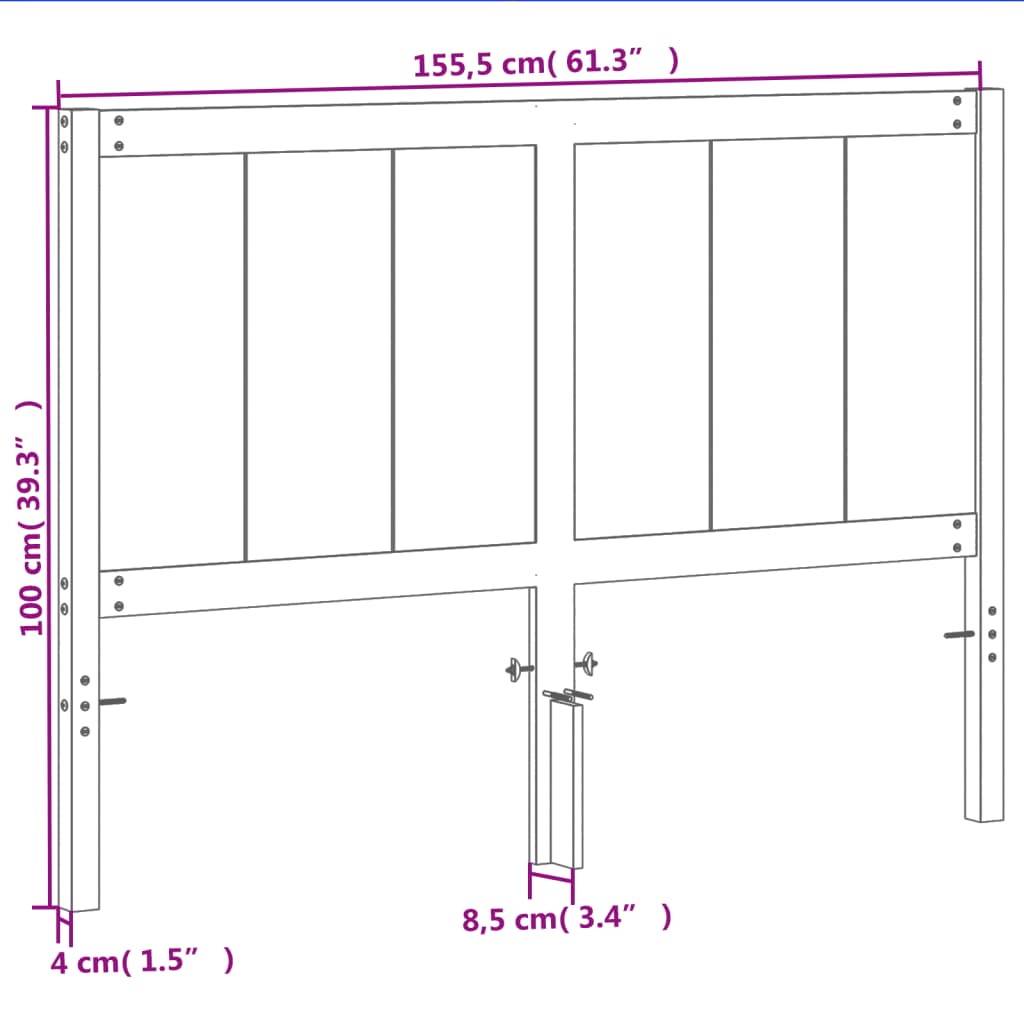 Hoofdbord 80,5x4x100 cm massief grenenhout