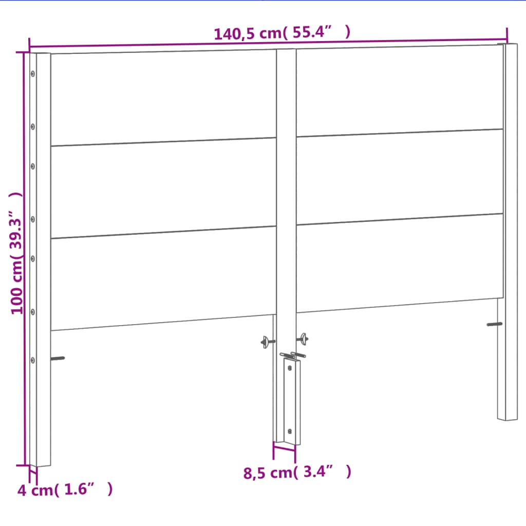 Hoofdbord 96x4x100 cm massief grenenhout