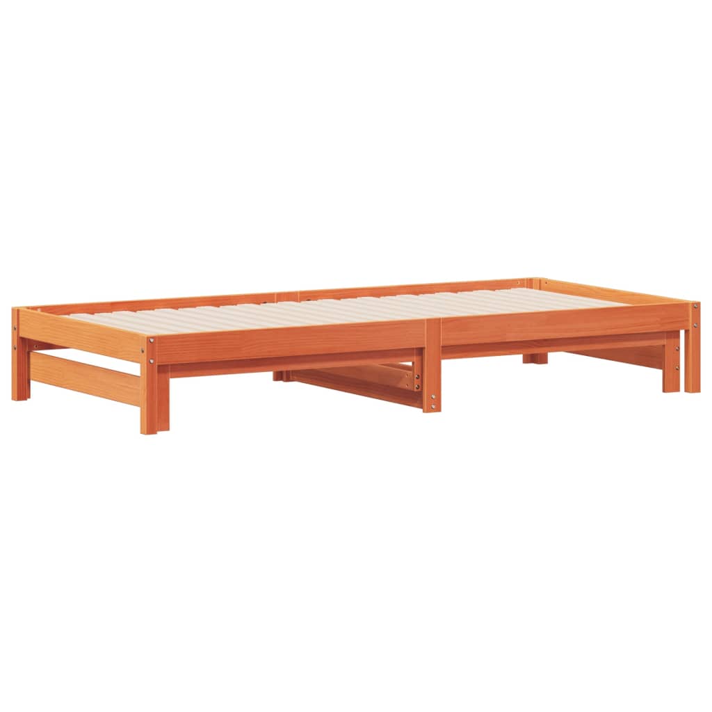 Slaapbank uitschuifbaar massief grenenhout 2x(90x200) cm