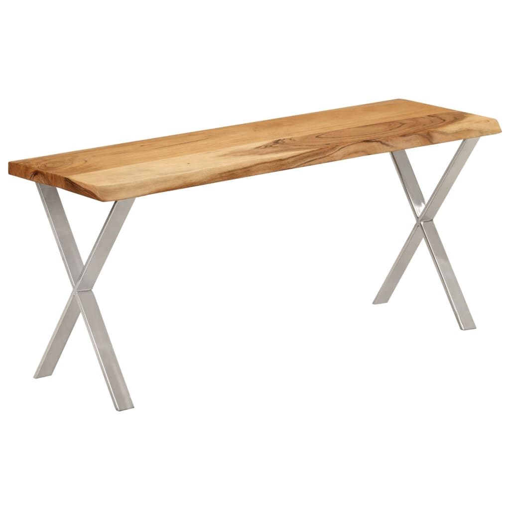 Banc à bord naturel 105 cm en bois d'acacia massif