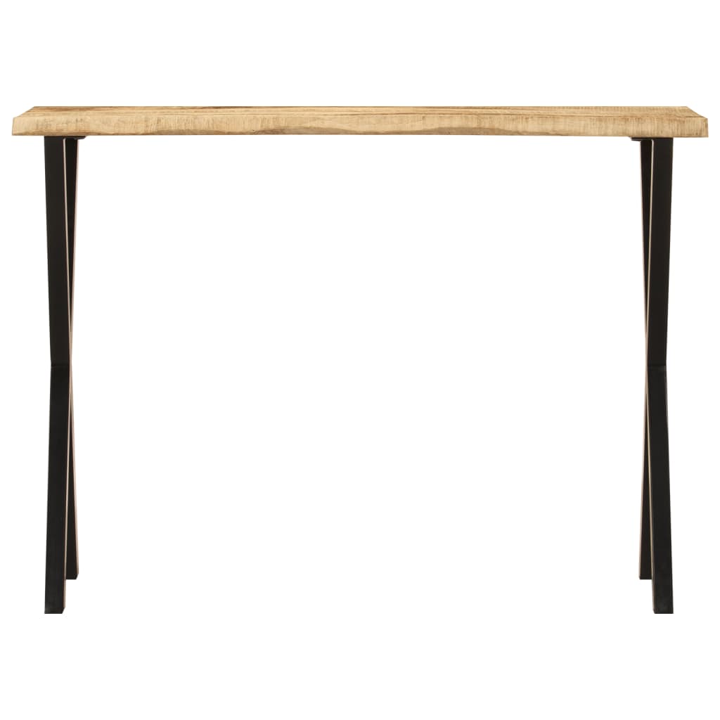 Table console à bord naturel 105x33x76 cm en bois de manguier massif