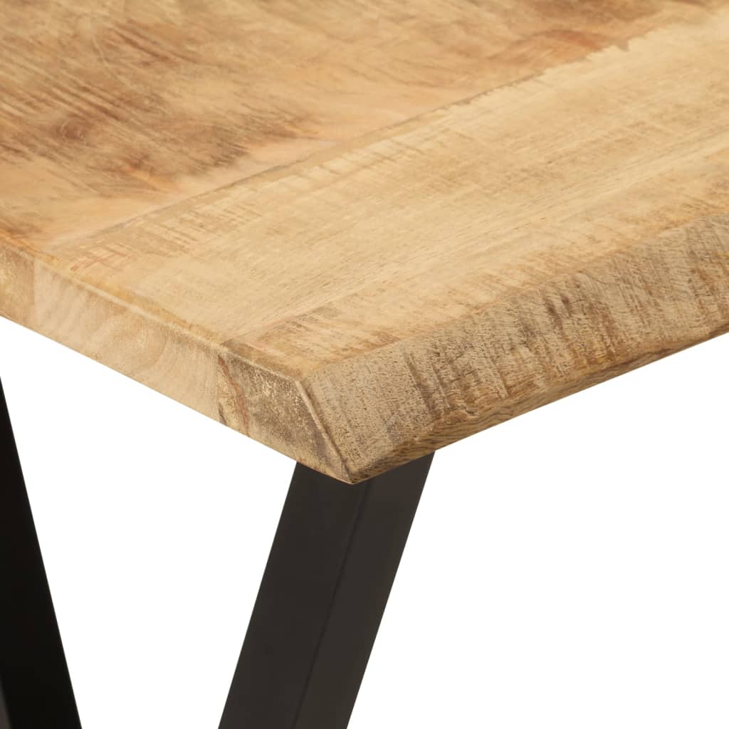 Table console à bord naturel 105x33x76 cm en bois de manguier massif