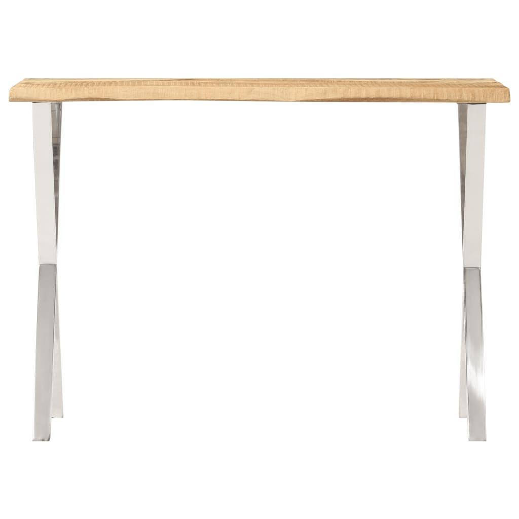 Table console à bord naturel 105x33x76 cm en bois de manguier massif