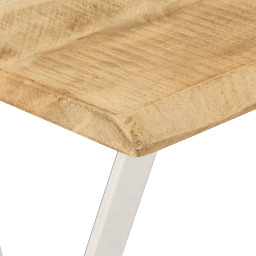 Table console à bord naturel 105x33x76 cm en bois de manguier massif