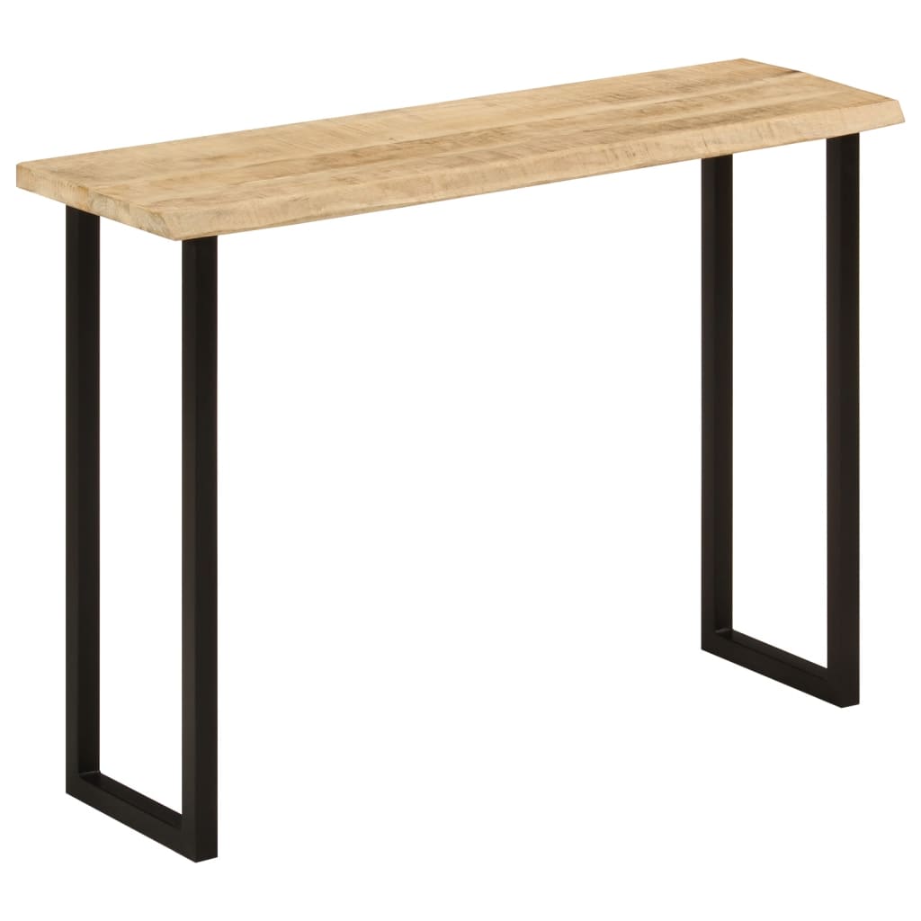 Table console à bord naturel 105x33x76 cm en bois de manguier massif