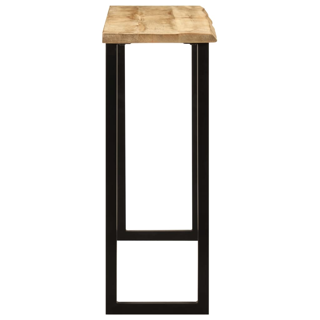 Table console à bord naturel 105x33x76 cm en bois de manguier massif