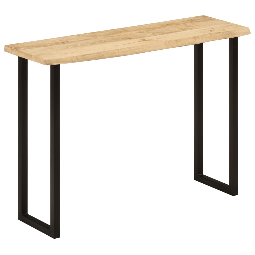 Table console à bord naturel 105x33x76 cm en bois de manguier massif