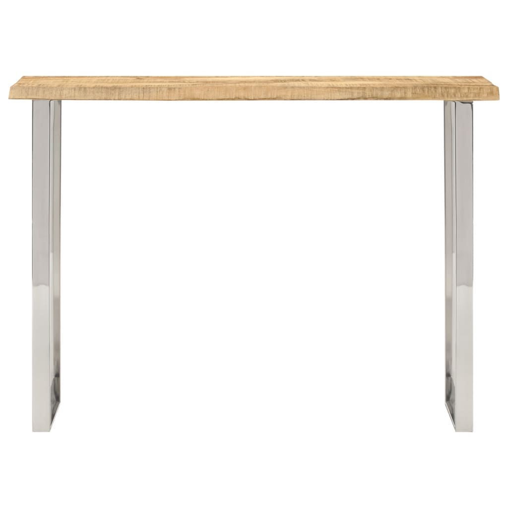 Table console à bord naturel 105x33x76 cm en bois de manguier massif