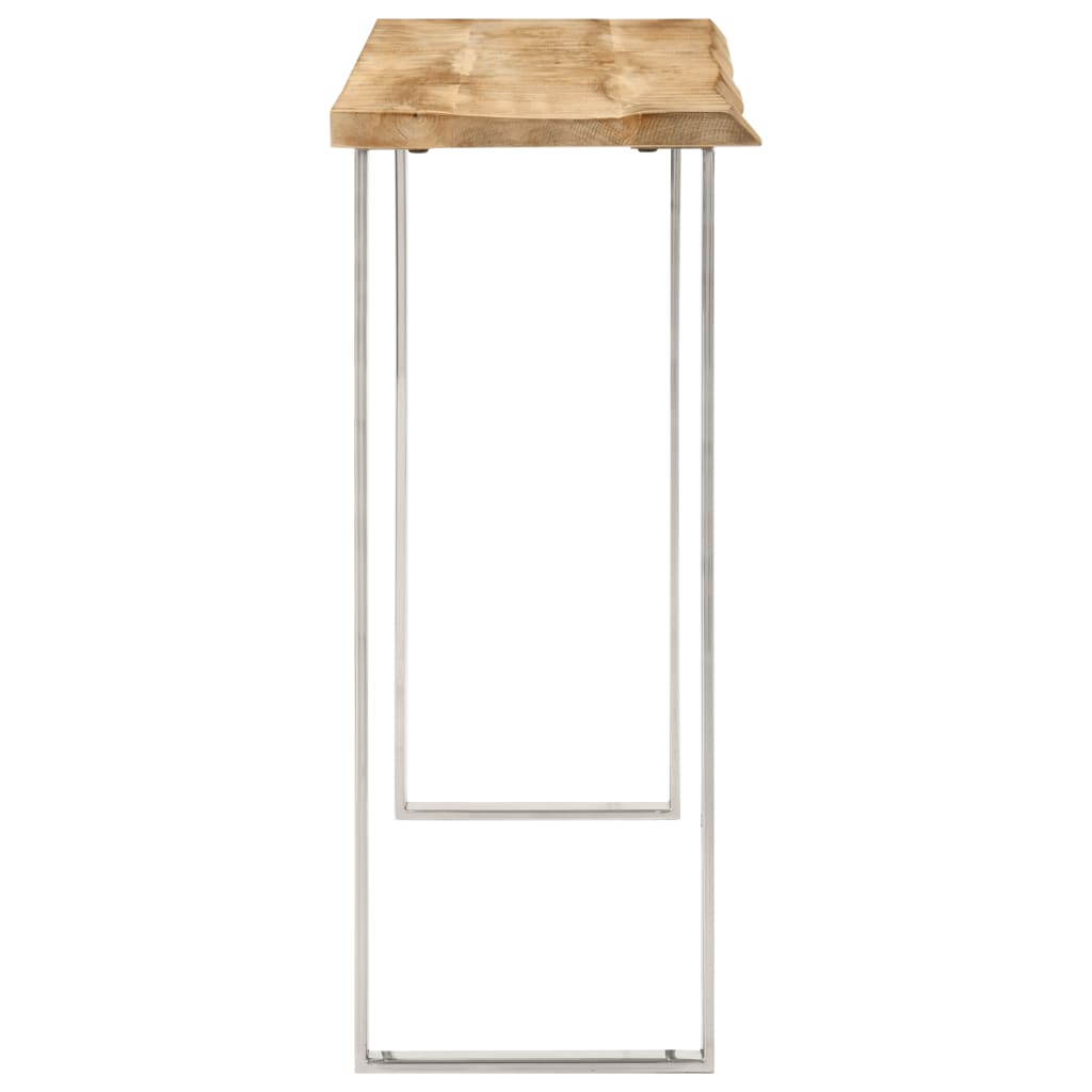 Table console à bord naturel 105x33x76 cm en bois de manguier massif