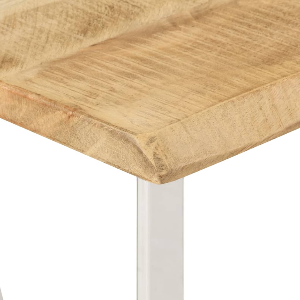 Table console à bord naturel 105x33x76 cm en bois de manguier massif