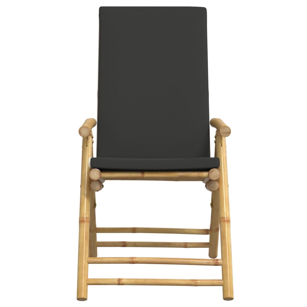 Bistrostoelen 4 st inklapbaar met kussens bamboe