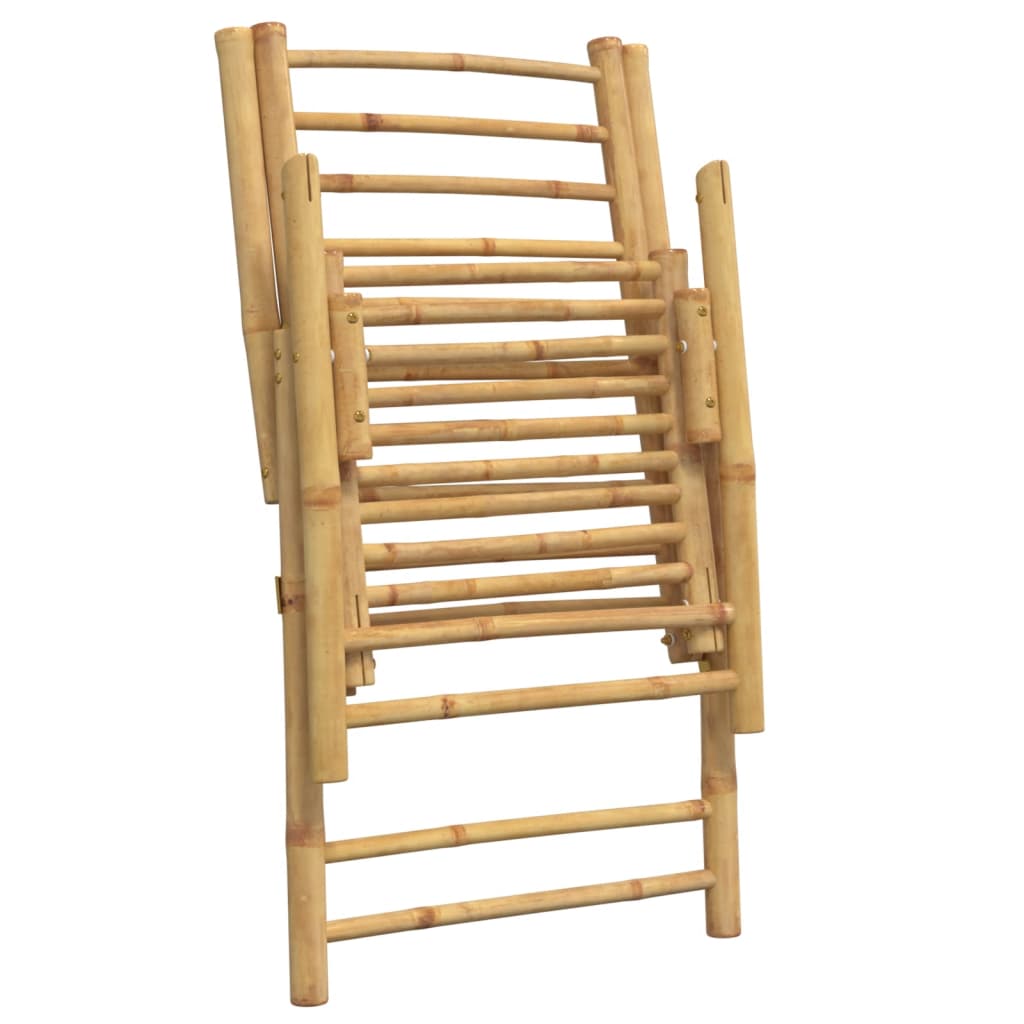 Bistrostoelen 4 st inklapbaar met kussens bamboe