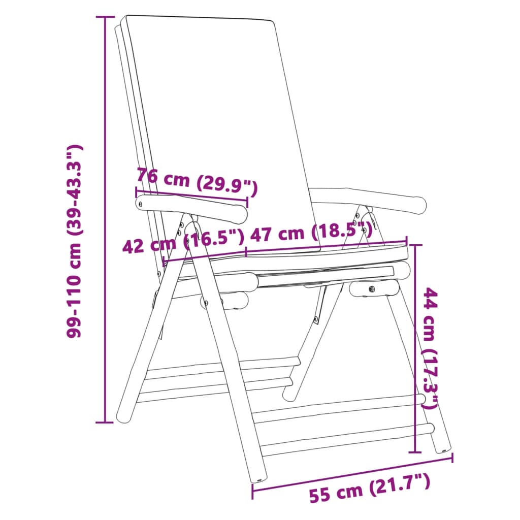 Chaises bistro 4 pcs pliables avec coussins en bambou