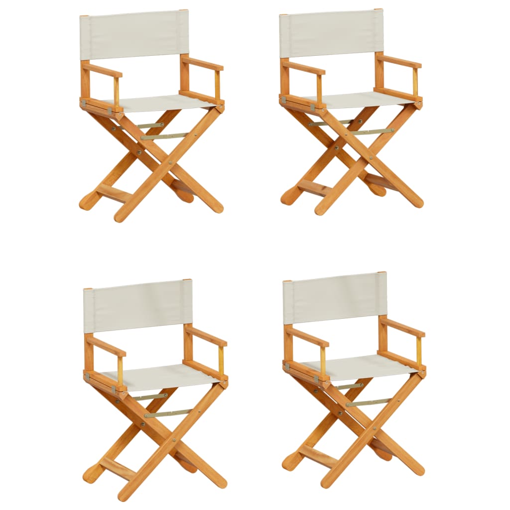 Chaises de jardin 8 pcs pliables en tissu blanc crème