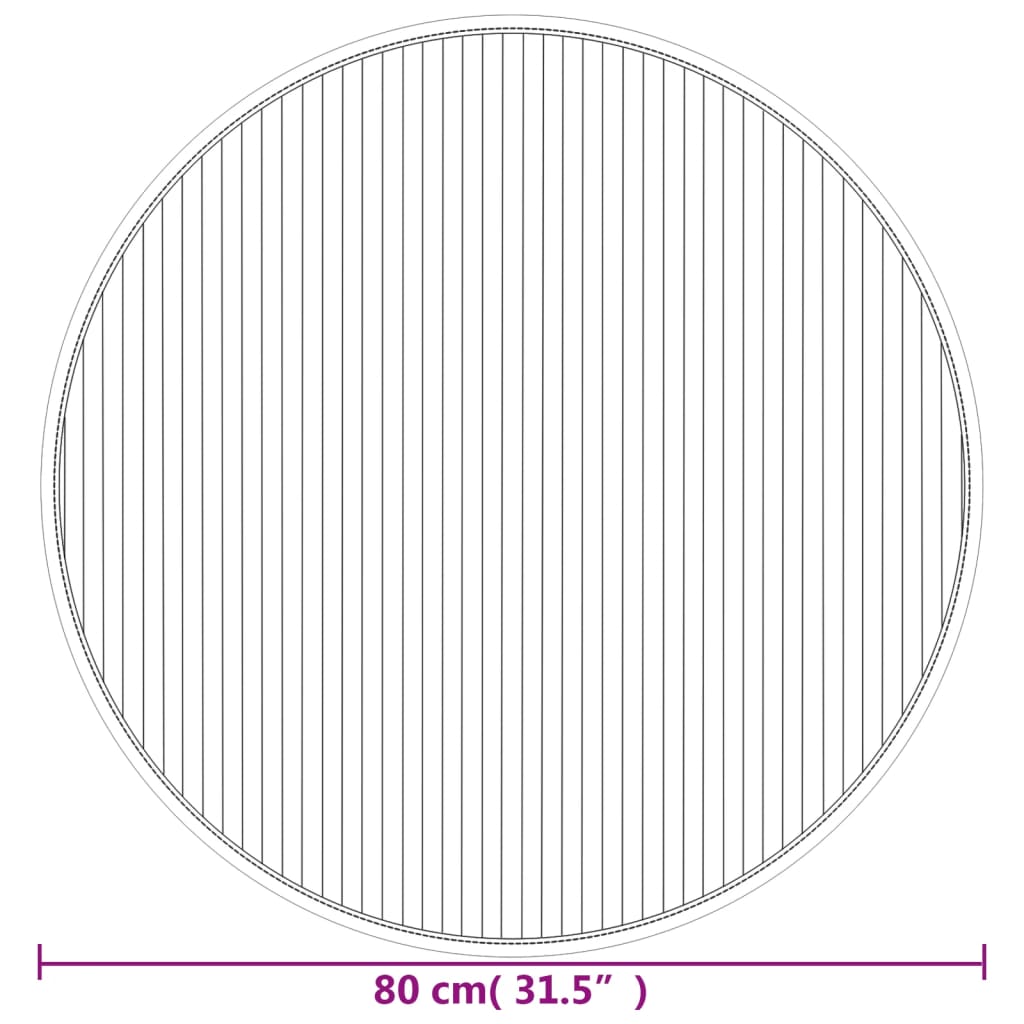 Vloerkleed rond 80 cm bamboe