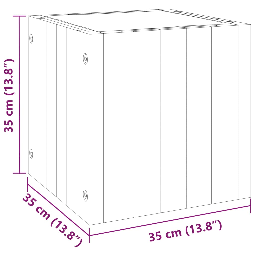 Jardinière 45x45x90 cm en bois d'acacia massif