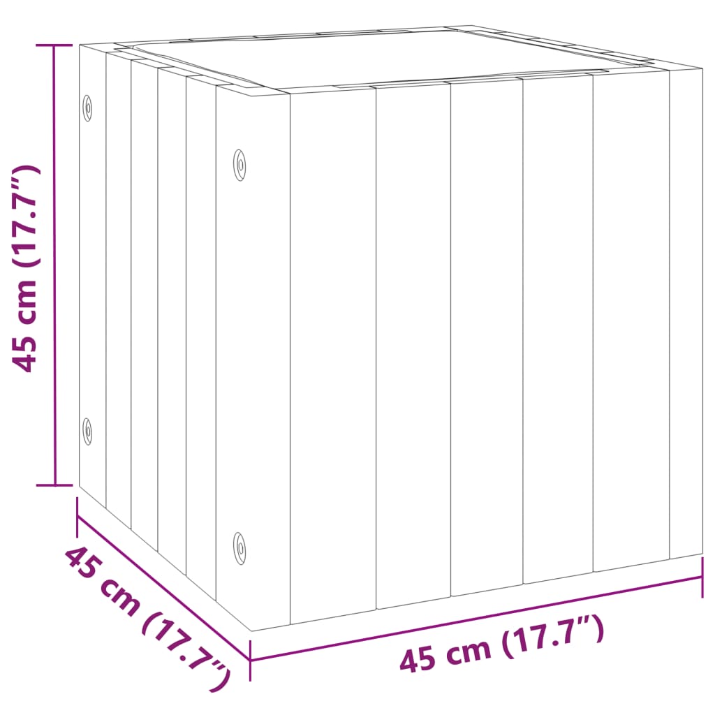 Jardinière 45x45x90 cm en bois d'acacia massif