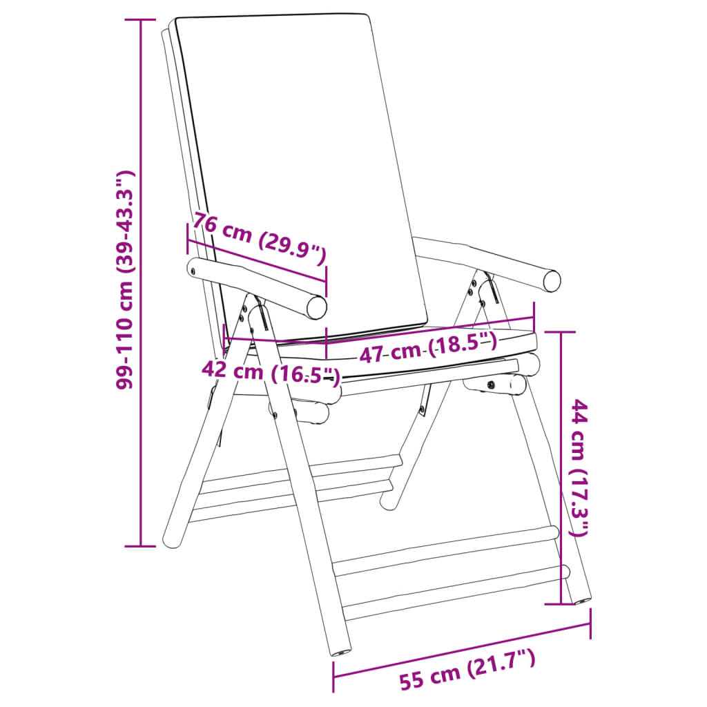 Bistrostoelen 4 st inklapbaar met kussens bamboe