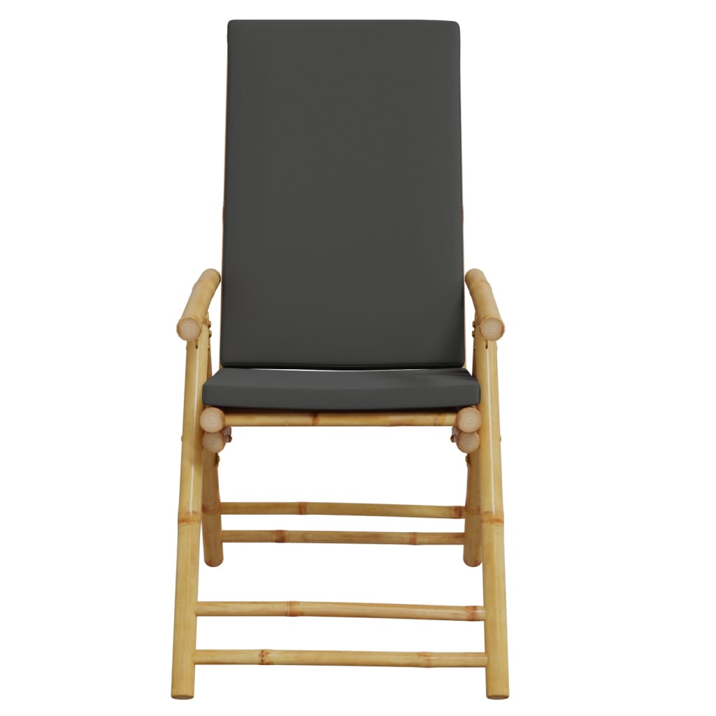 Bistrostoelen 4 st inklapbaar met kussens bamboe