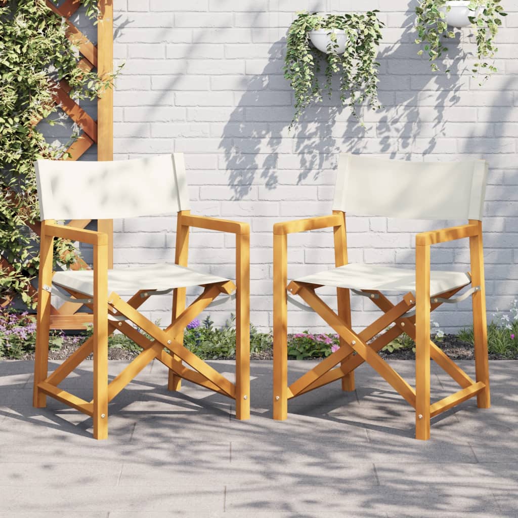 Chaises de jardin 6 pcs pliables en tissu blanc crème