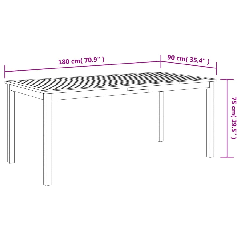 Table de jardin 110x55x75 cm en bois d'acacia massif