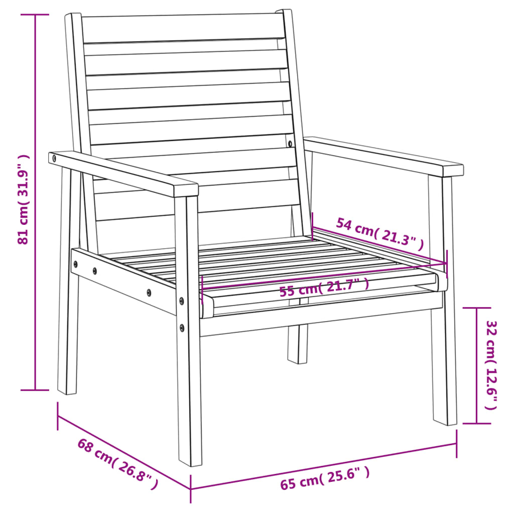 Tuintafel 100x55x45 cm massief acaciahout