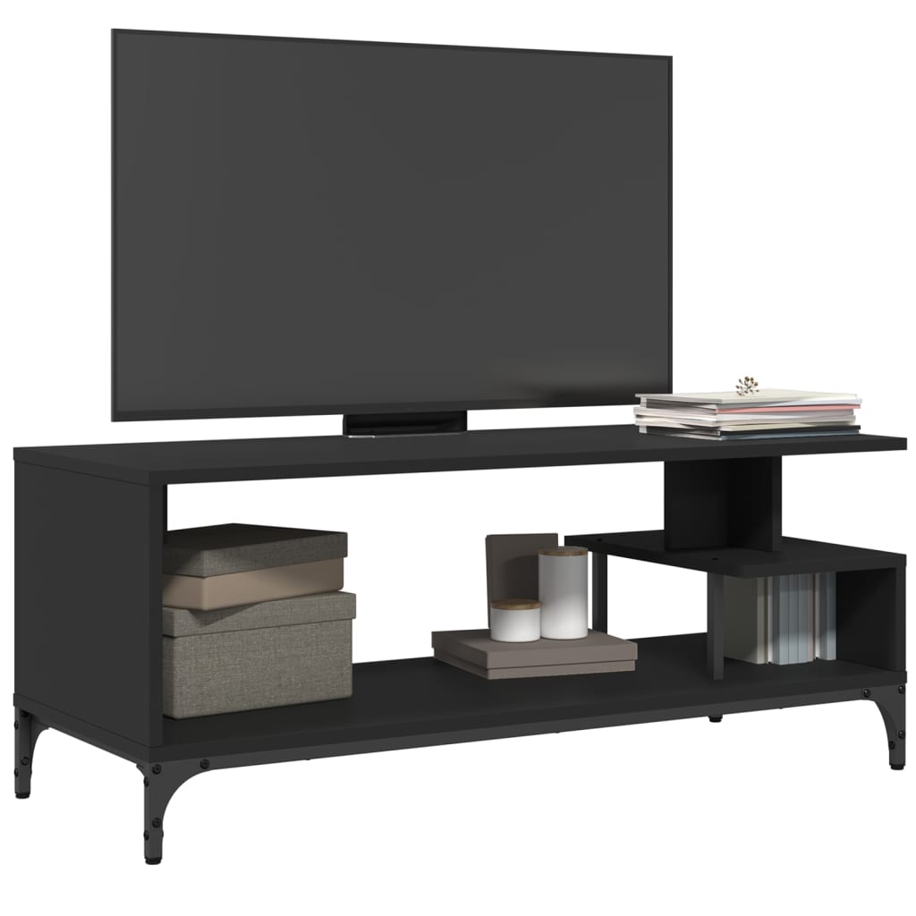 Tv-meubel 102x40x41 cm hout en gepoedercoat staal