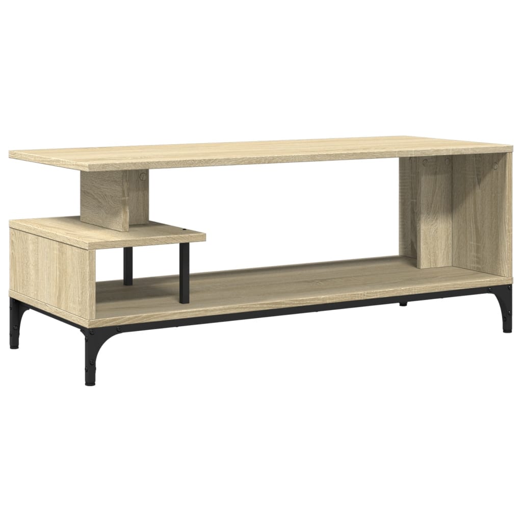 Tv-meubel 102x40x41 cm hout en gepoedercoat staal