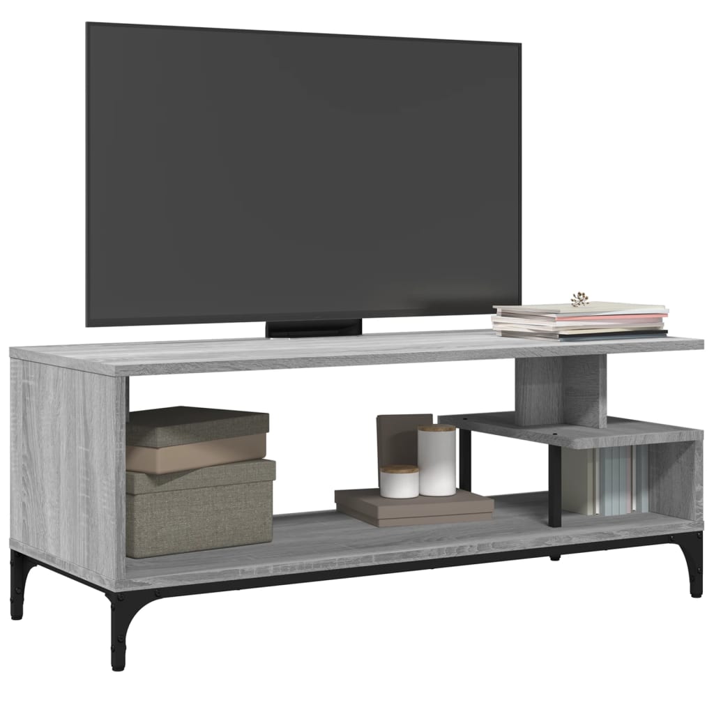 Tv-meubel 102x40x41 cm hout en gepoedercoat staal