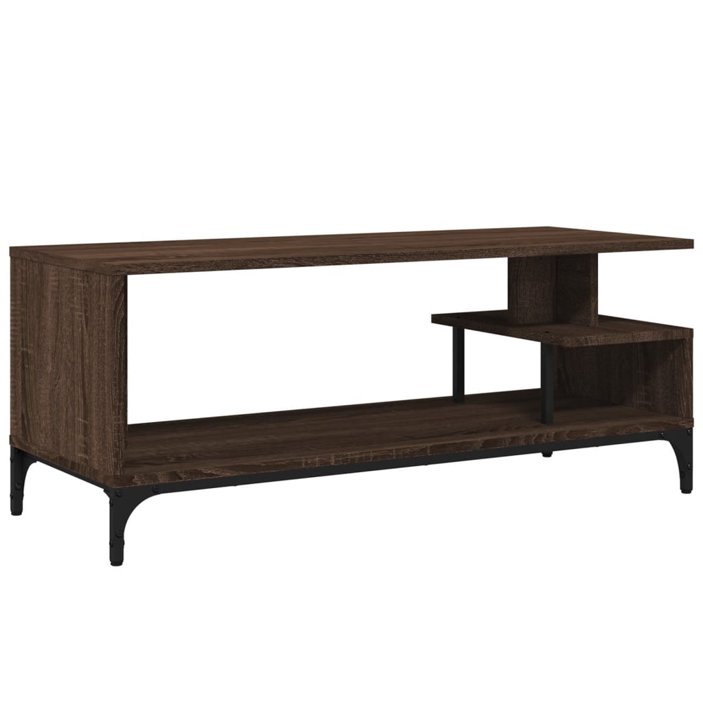 Tv-meubel 102x40x41 cm hout en gepoedercoat staal