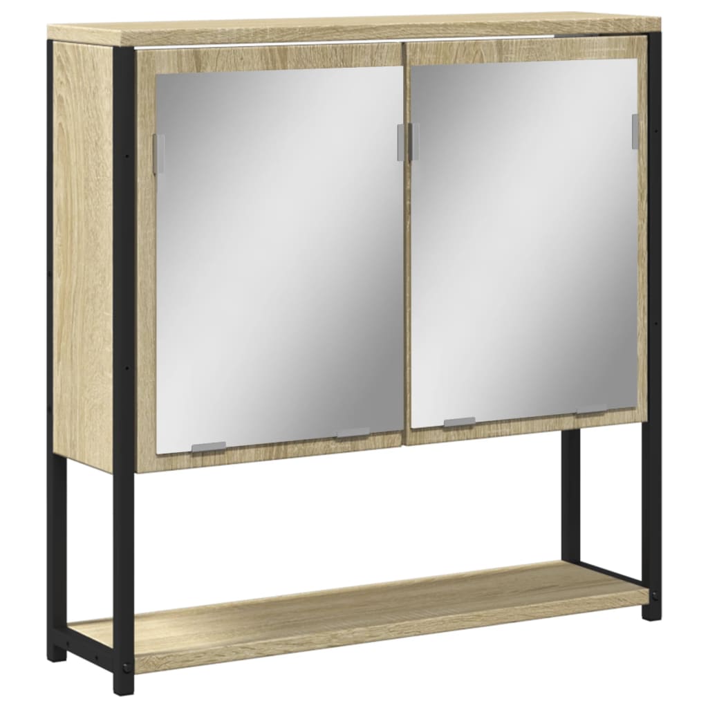 Armoire de toilette avec miroir 60x16x60 cm en bois travaillé