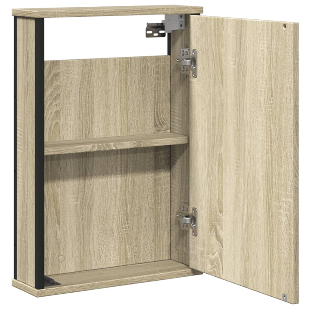 Armoire de toilette avec miroir 42x12x60 cm en bois travaillé