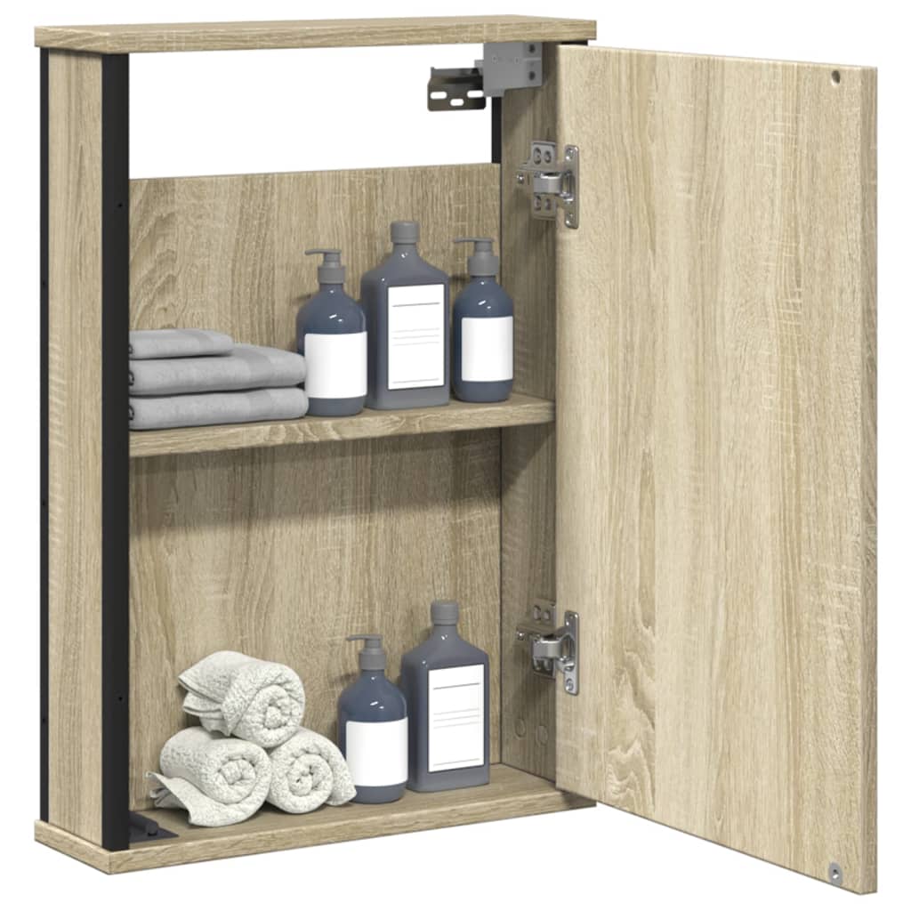 Armoire de toilette avec miroir 42x12x60 cm en bois travaillé