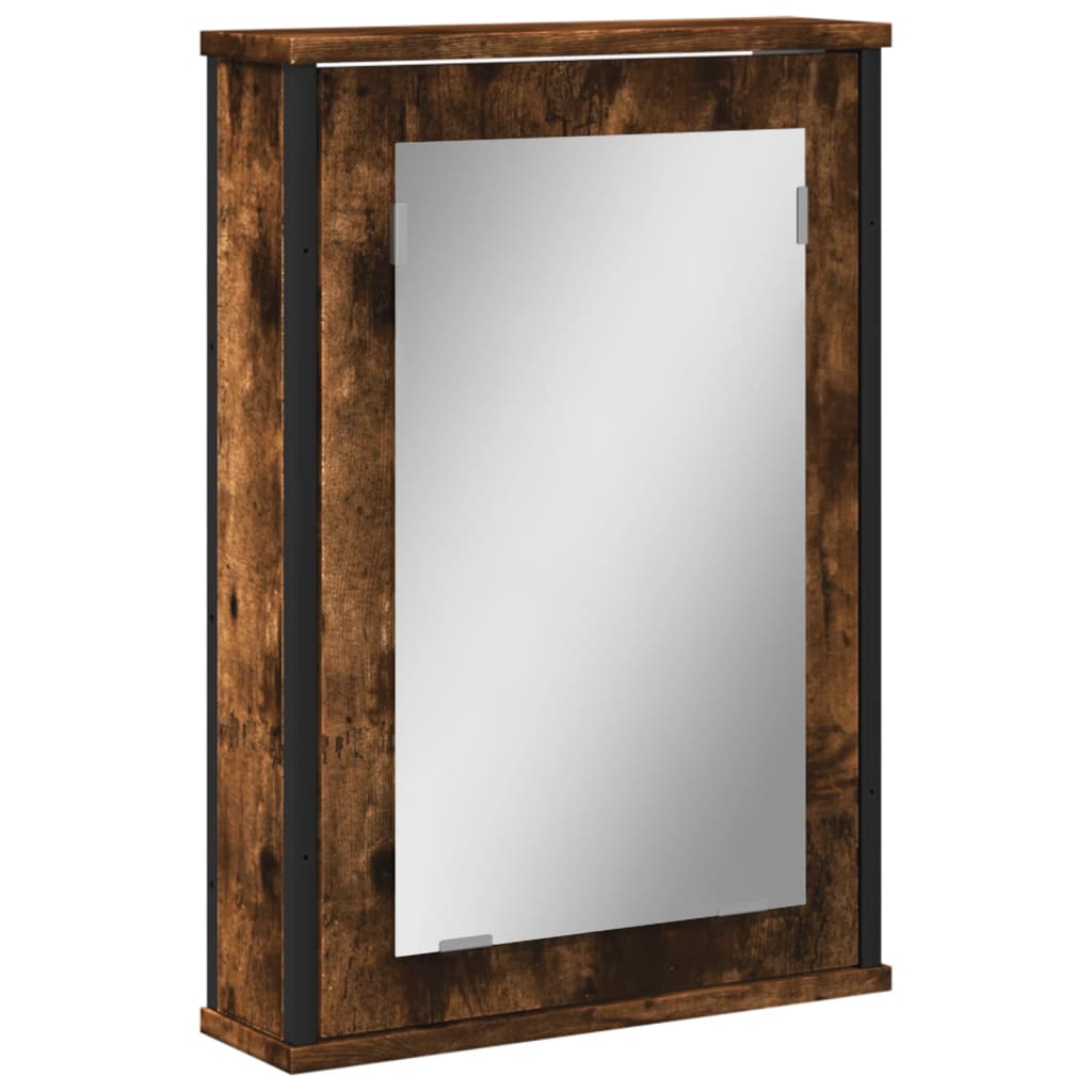 Armoire de toilette avec miroir 42x12x60 cm en bois travaillé