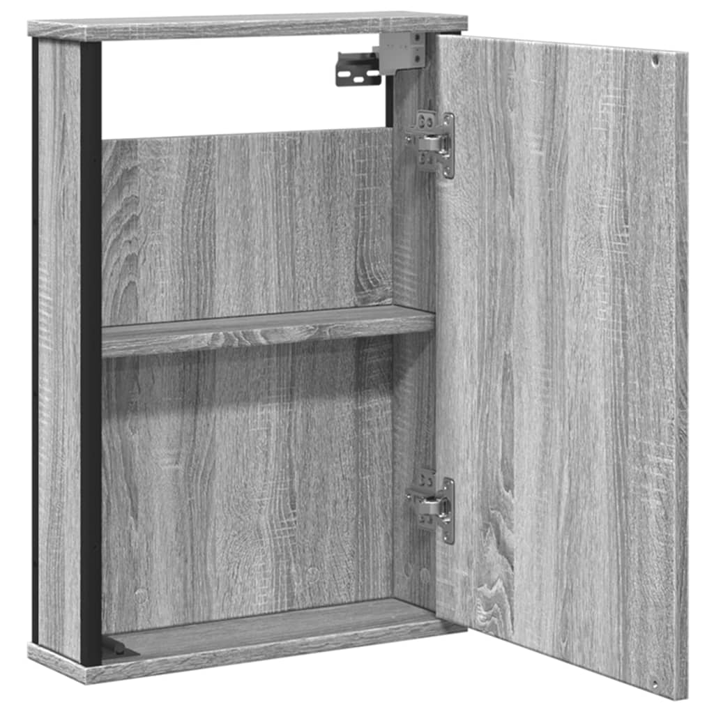 Armoire de toilette avec miroir 42x12x60 cm en bois travaillé